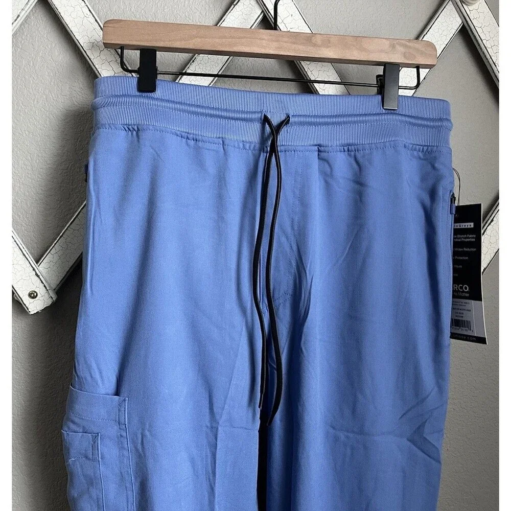 NWT! 2 Grey's Anatomy By Barco Men's M Murphy Jogger Scrub Pants Spandex Stretch